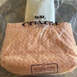 NWT Coach Tote in Signature Terry (Silver/Faded Blush)